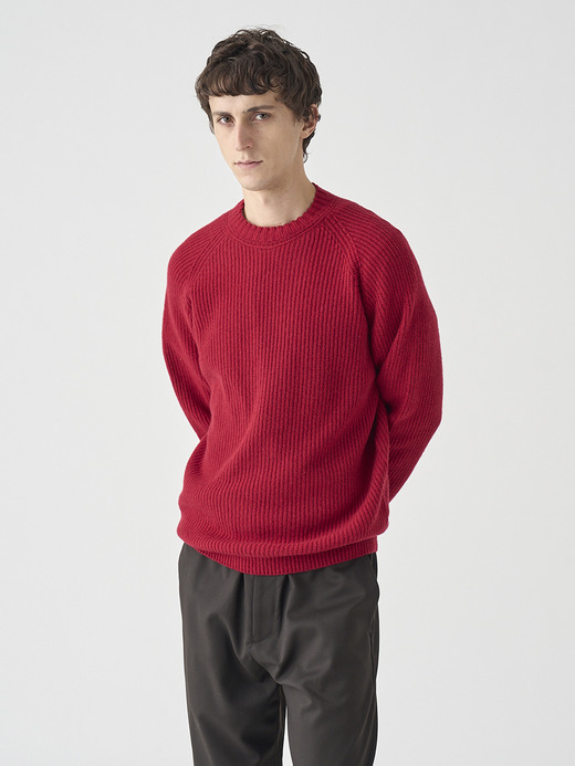 ［Eco Cashmere］カシミヤ混 クルーネック長袖ニットプルオーバー | OXNARD | 7G 詳細画像 VERMILLION 3
