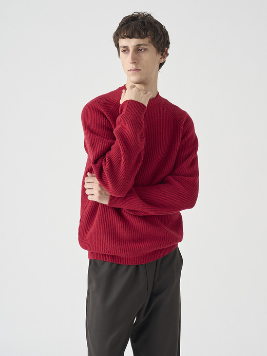 ［Eco Cashmere］カシミヤ混 クルーネック長袖ニットプルオーバー | OXNARD | 7G 詳細画像 VERMILLION 5