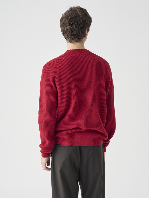 ［Eco Cashmere］カシミヤ混 クルーネック長袖ニットプルオーバー | OXNARD | 7G 詳細画像 VERMILLION 9
