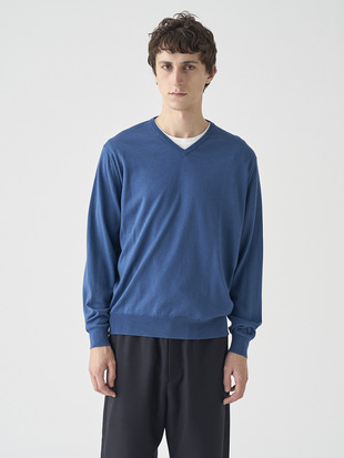Ｖネック長袖ニットプルオーバー | PACKHAM | 30G MODERN FIT