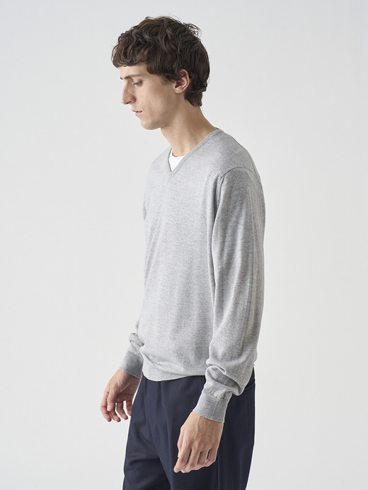 Ｖネック長袖ニットプルオーバー | PACKHAM | 30G MODERN FIT 詳細画像 NIMBUS 6