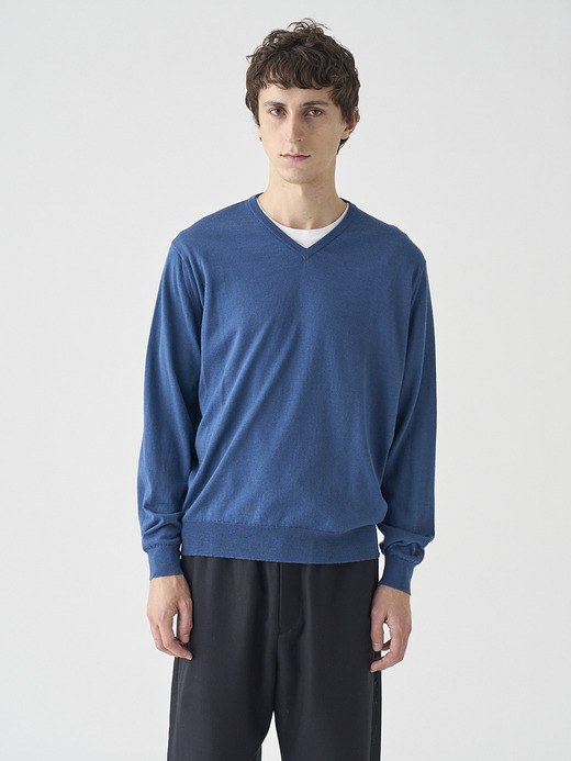 Ｖネック長袖ニットプルオーバー | PACKHAM | 30G MODERN FIT 詳細画像 TEAL FIRTH 1