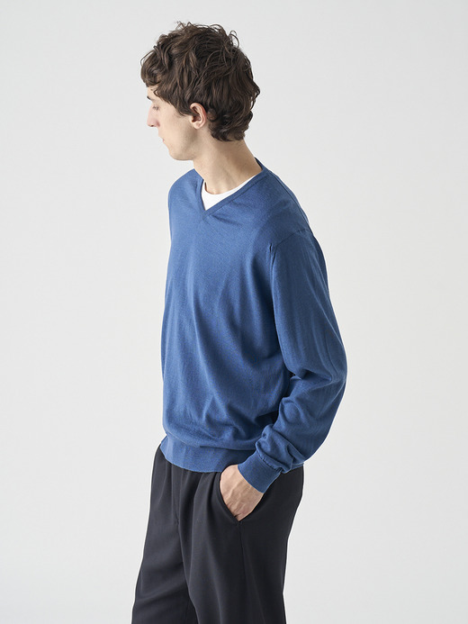 Ｖネック長袖ニットプルオーバー | PACKHAM | 30G MODERN FIT 詳細画像 TEAL FIRTH 9