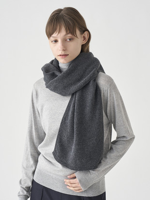 ［Eco Cashmere］カシミヤ混 ニットマフラー | QUARTZ | 5G