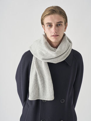 ［Eco Cashmere］カシミヤ混 ニットマフラー | QUARTZ | 5G