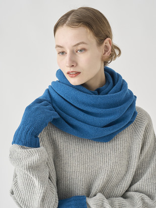 ［Eco Cashmere］カシミヤ混 ニットマフラー | QUARTZ | 5G