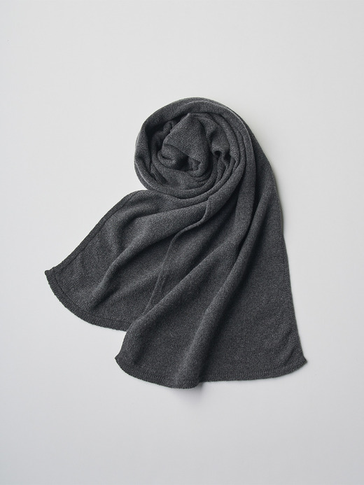［Eco Cashmere］カシミヤ混 ニットマフラー | QUARTZ | 5G 詳細画像 DARK ASH 2