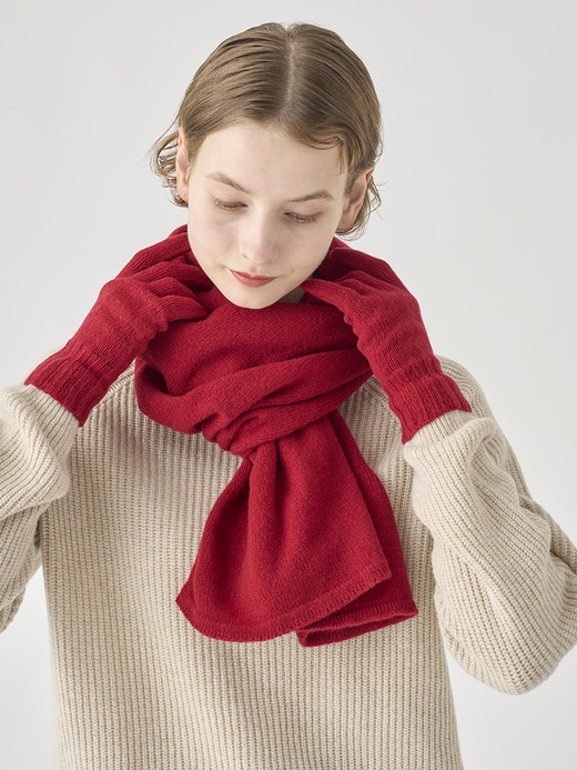 ［Eco Cashmere］カシミヤ混 ニットマフラー | QUARTZ | 5G 詳細画像 VERMILLION 4
