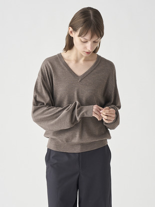Vネックオーバーサイズ長袖ニットプルオーバー | ROSANNE | 24G MODERN FIT