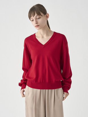 Vネックオーバーサイズ長袖ニットプルオーバー | ROSANNE | 24G MODERN FIT