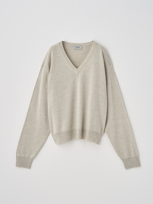 Vネックオーバーサイズ長袖ニットプルオーバー | ROSANNE | 24G MODERN FIT 詳細画像 GREY FLEECE 1