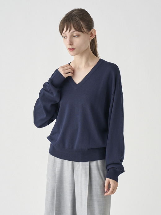 Vネックオーバーサイズ長袖ニットプルオーバー | ROSANNE | 24G MODERN FIT 詳細画像 MIDNIGHT 5
