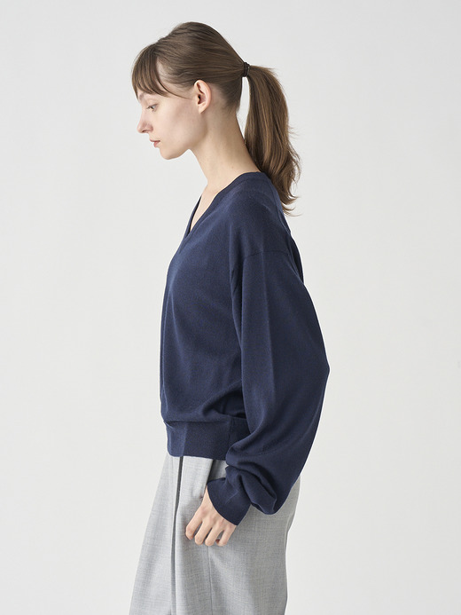 Vネックオーバーサイズ長袖ニットプルオーバー | ROSANNE | 24G MODERN FIT 詳細画像 MIDNIGHT 7