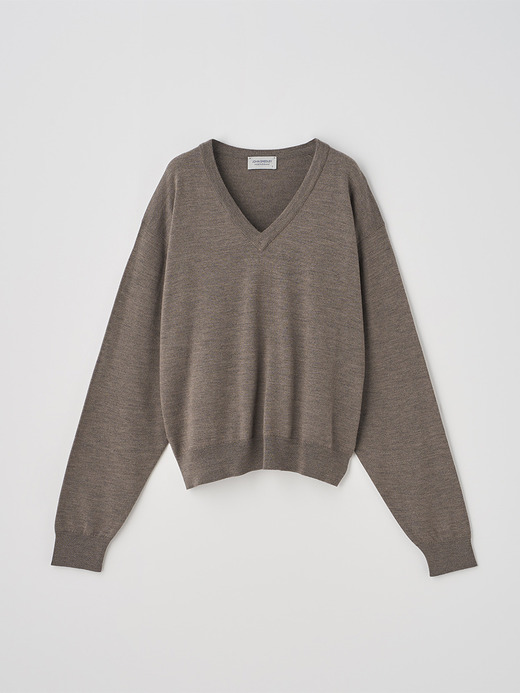 Vネックオーバーサイズ長袖ニットプルオーバー | ROSANNE | 24G MODERN FIT 詳細画像 MUSHROOM 2