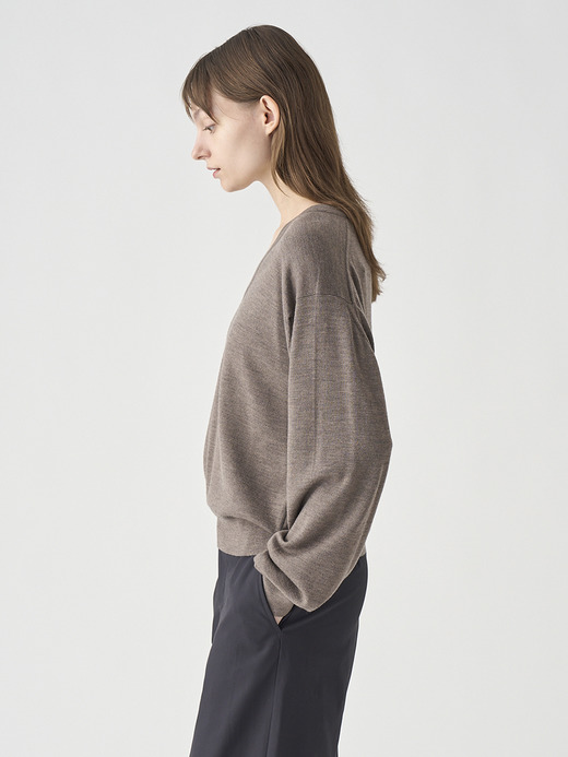 Vネックオーバーサイズ長袖ニットプルオーバー | ROSANNE | 24G MODERN FIT 詳細画像 MUSHROOM 5