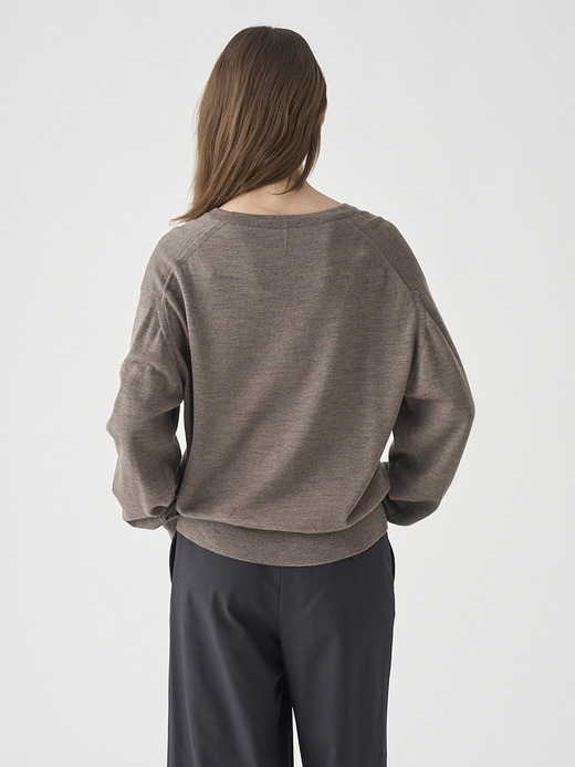 Vネックオーバーサイズ長袖ニットプルオーバー | ROSANNE | 24G MODERN FIT 詳細画像 MUSHROOM 7