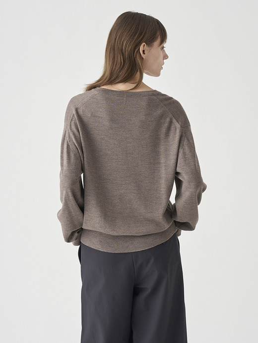 Vネックオーバーサイズ長袖ニットプルオーバー | ROSANNE | 24G MODERN FIT 詳細画像 MUSHROOM 8