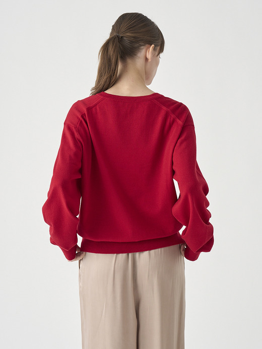 Vネックオーバーサイズ長袖ニットプルオーバー | ROSANNE | 24G MODERN FIT 詳細画像 RUBY RED 9