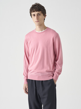 クルーネック長袖ニットプルオーバー | SCANLAN | 30G MODERN FIT