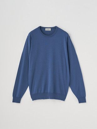 クルーネック長袖ニットプルオーバー | SCANLAN | 30G MODERN FIT