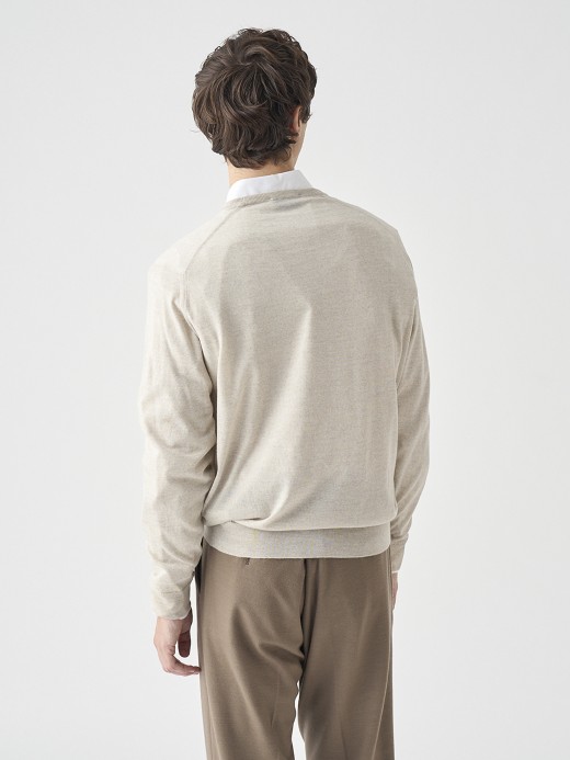 クルーネック長袖ニットプルオーバー | SCANLAN | 30G MODERN FIT 詳細画像 GREY FLEECE 7