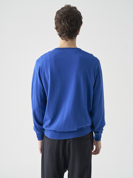 クルーネック長袖ニットプルオーバー | SCANLAN | 30G MODERN FIT 詳細画像 MAZARINE BLUE 9