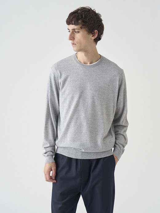 クルーネック長袖ニットプルオーバー | SCANLAN | 30G MODERN FIT 詳細画像 NIMBUS 3
