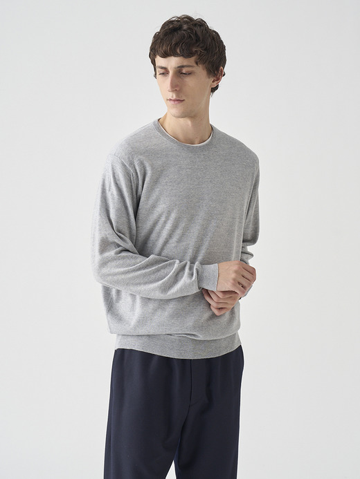 クルーネック長袖ニットプルオーバー | SCANLAN | 30G MODERN FIT 詳細画像 NIMBUS 5