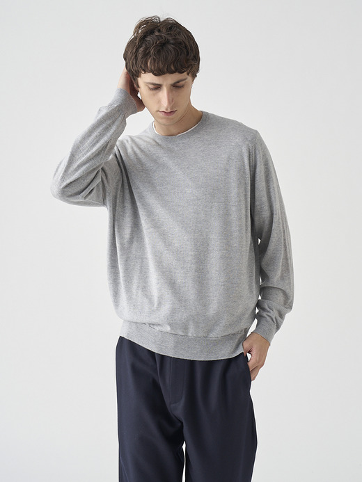 クルーネック長袖ニットプルオーバー | SCANLAN | 30G MODERN FIT 詳細画像 NIMBUS 6