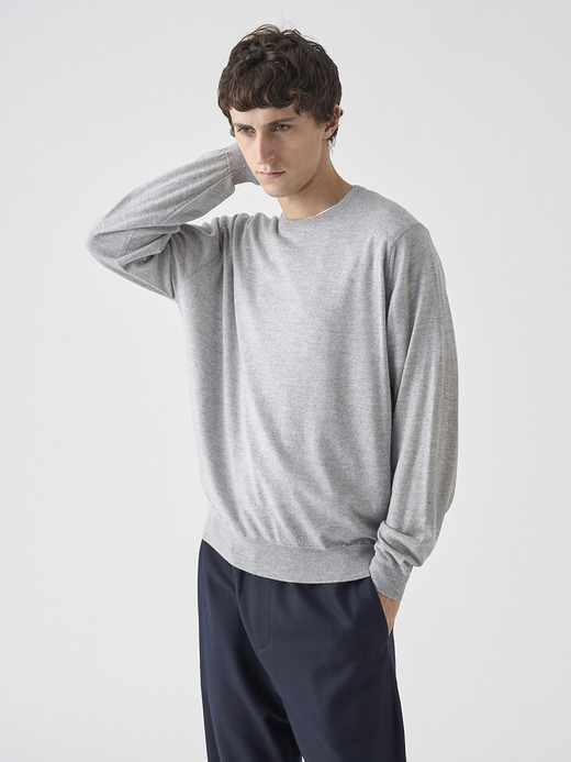 クルーネック長袖ニットプルオーバー | SCANLAN | 30G MODERN FIT 詳細画像 NIMBUS 7