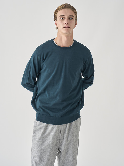 クルーネック長袖ニットプルオーバー | SCANLAN | 30G MODERN FIT 詳細画像 RICHARDSON GREEN 1