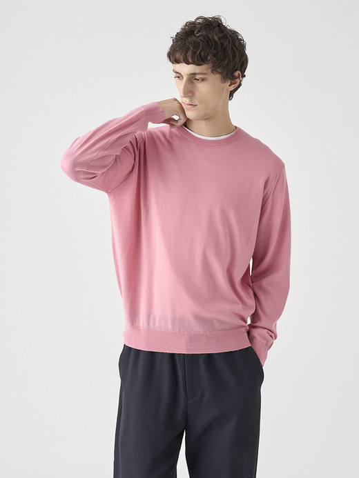 クルーネック長袖ニットプルオーバー | SCANLAN | 30G MODERN FIT 詳細画像 ROSE MOSS 3