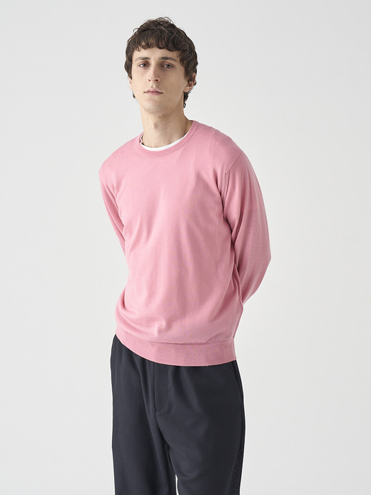クルーネック長袖ニットプルオーバー | SCANLAN | 30G MODERN FIT 詳細画像 ROSE MOSS 4