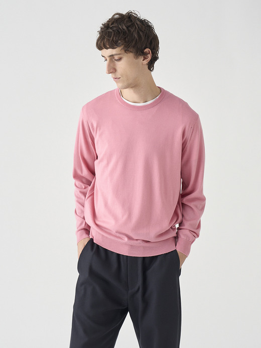 クルーネック長袖ニットプルオーバー | SCANLAN | 30G MODERN FIT 詳細画像 ROSE MOSS 5