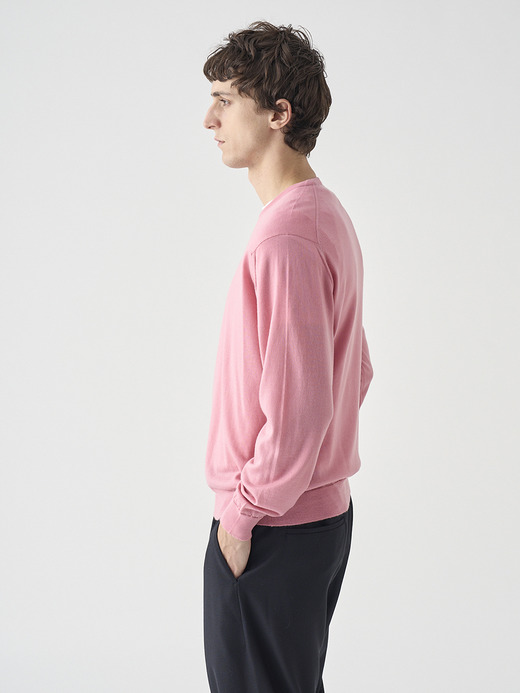 クルーネック長袖ニットプルオーバー | SCANLAN | 30G MODERN FIT 詳細画像 ROSE MOSS 7