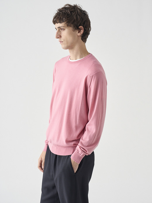 クルーネック長袖ニットプルオーバー | SCANLAN | 30G MODERN FIT 詳細画像 ROSE MOSS 8