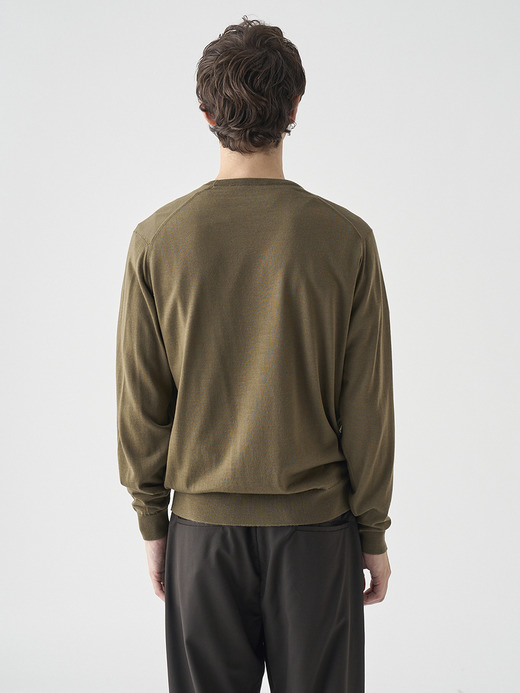 クルーネック長袖ニットプルオーバー | SCANLAN | 30G MODERN FIT 詳細画像 REWILDING GREEN 7