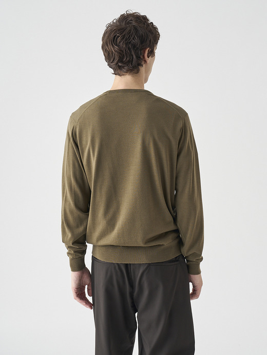 クルーネック長袖ニットプルオーバー | SCANLAN | 30G MODERN FIT 詳細画像 REWILDING GREEN 8