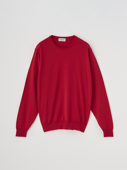 クルーネック長袖ニットプルオーバー | SCANLAN | 30G MODERN FIT 詳細画像 RUBY RED 2