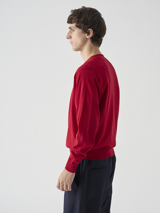 クルーネック長袖ニットプルオーバー | SCANLAN | 30G MODERN FIT 詳細画像 RUBY RED 7