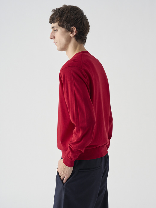 クルーネック長袖ニットプルオーバー | SCANLAN | 30G MODERN FIT 詳細画像 RUBY RED 8
