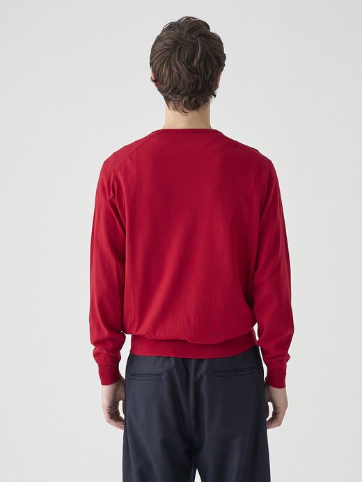 クルーネック長袖ニットプルオーバー | SCANLAN | 30G MODERN FIT 詳細画像 RUBY RED 9