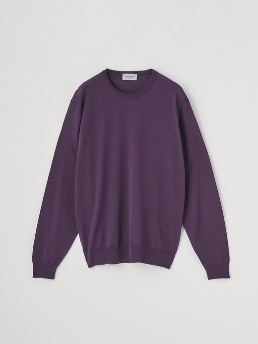 クルーネック長袖ニットプルオーバー | SCANLAN | 30G MODERN FIT 詳細画像 VELVET PLUM 2