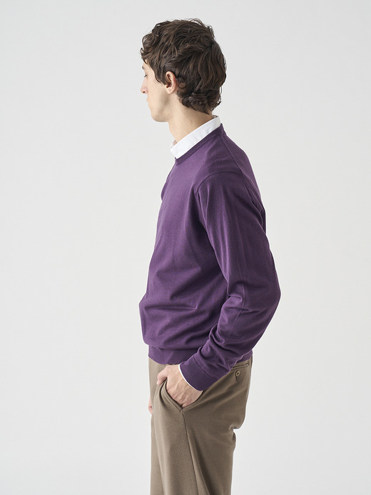 クルーネック長袖ニットプルオーバー | SCANLAN | 30G MODERN FIT 詳細画像 VELVET PLUM 6