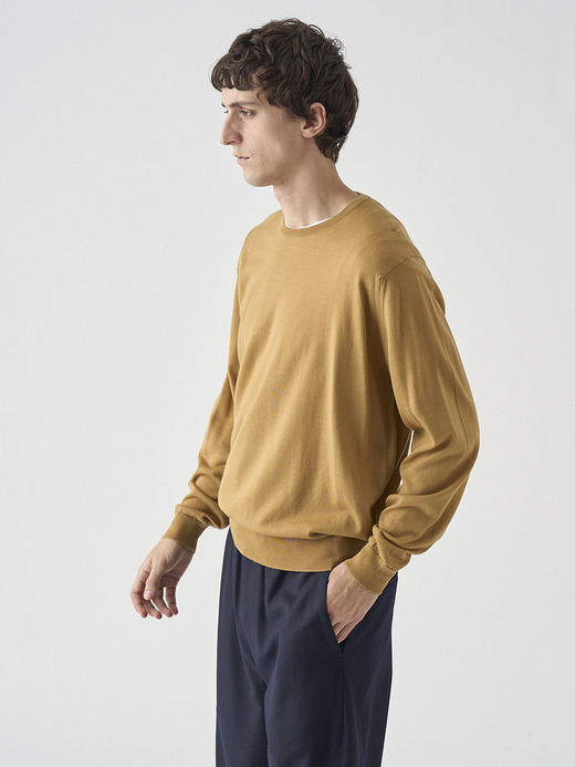 クルーネック長袖ニットプルオーバー | SCANLAN | 30G MODERN FIT 詳細画像 YELLOW LUSTRE 5