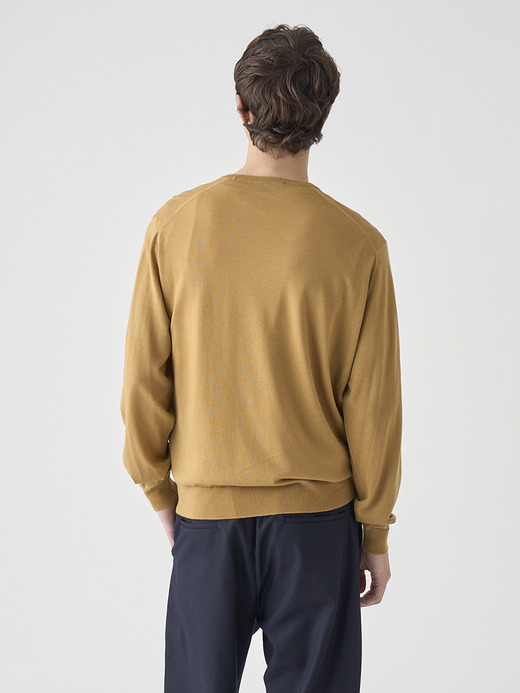 クルーネック長袖ニットプルオーバー | SCANLAN | 30G MODERN FIT 詳細画像 YELLOW LUSTRE 7