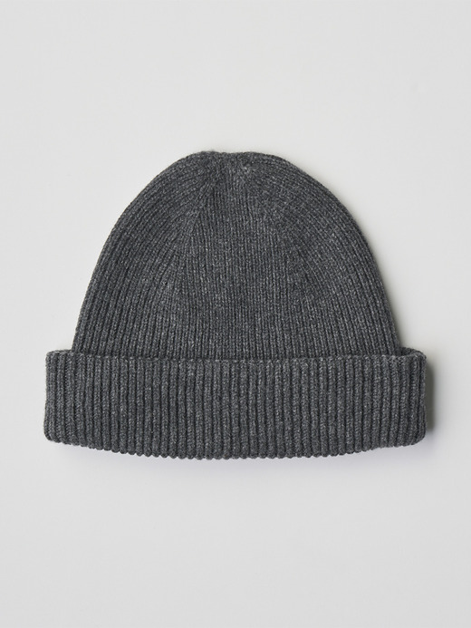 ［Eco Cashmere］カシミヤ混 リブ編ニットキャップ | SUNDAY | 5G 詳細画像 DARK ASH 2