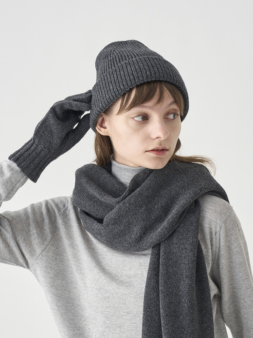 ［Eco Cashmere］カシミヤ混 リブ編ニットキャップ | SUNDAY | 5G 詳細画像 DARK ASH 4