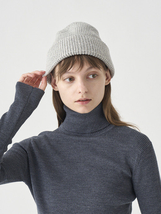 ［Eco Cashmere］カシミヤ混 リブ編ニットキャップ | SUNDAY | 5G 詳細画像 POLAR 3