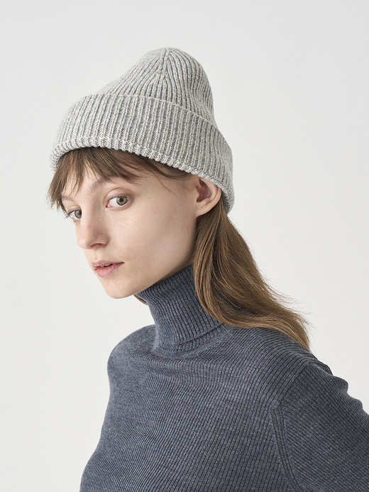 ［Eco Cashmere］カシミヤ混 リブ編ニットキャップ | SUNDAY | 5G 詳細画像 POLAR 4